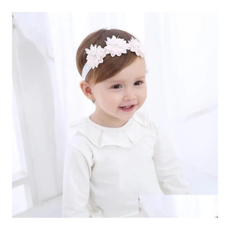 Hair Accessories Childrens Hair Band Beads Flower Pearl Small Diamond Baby Accessories Wy1384 Drop Delivery Baby, Kids Maternity Acces Dh57G