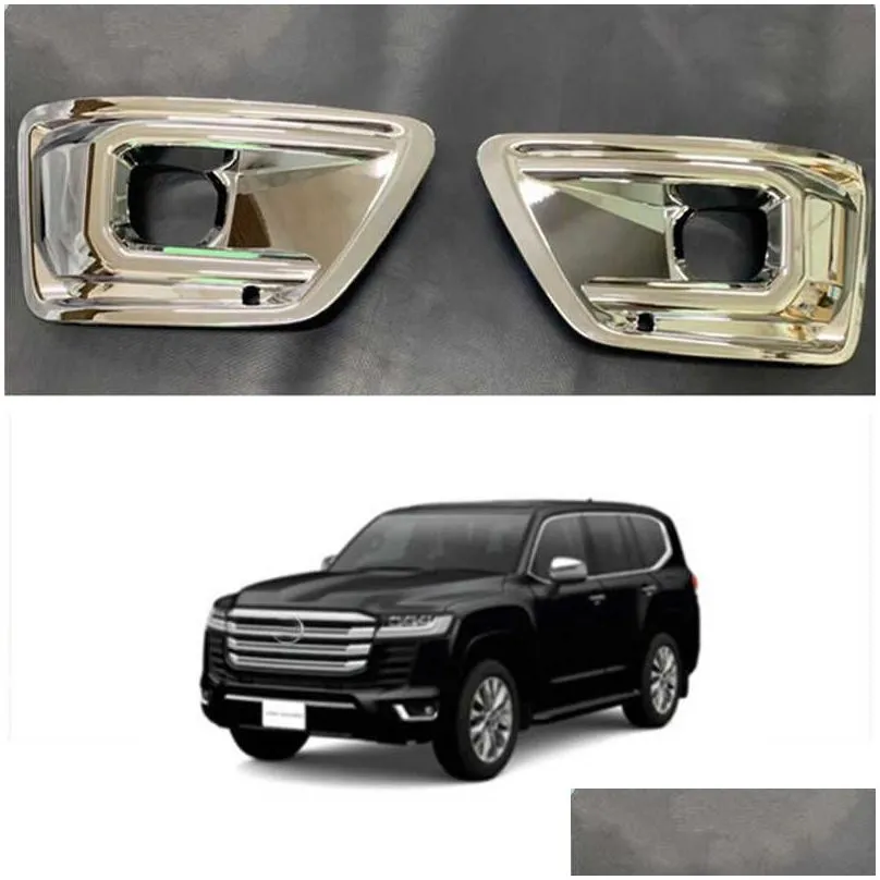 Other Interior Accessories New 2Pcs Chrome Car Front Fog Light Frame Lampshade For Land Cruiser 300 Fj300 Lc300 Vxr Gxr 2022 Decorativ Dht8X