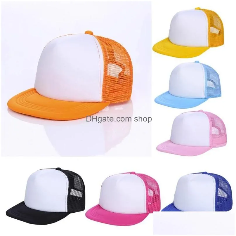 Hair Accessories Blank Kids Cap Baby Custom Summer Trucker Hats Work Children Breathable Mesh Adjustable Baseball Boys Drop Delivery Dhmlx