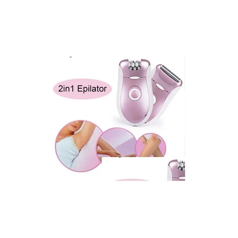 Epilator 2 In1 Depilatory Electric Female Epilator Razor Lady Shaver Women Girl Hair Removal For Facial Body Armpit Underarm Leg Drop Dhzi6