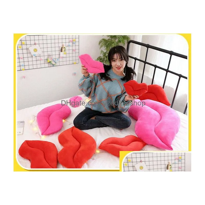 creative pink red lips shape cushion home decorative throw pillow sofa waist pillows home textile decor valentine gift9676148