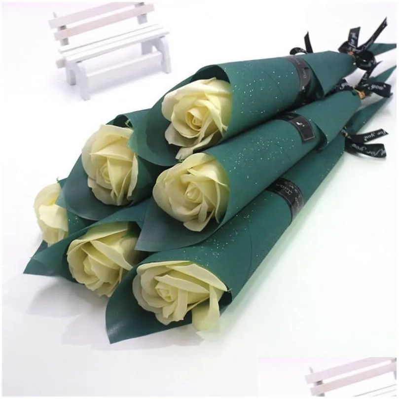 Decorative Flowers & Wreaths Single Carnation Artificial Rose Scented Bath Soap Flower Bouquet For Wedding Valentines Mothers Teacher Dhlqa