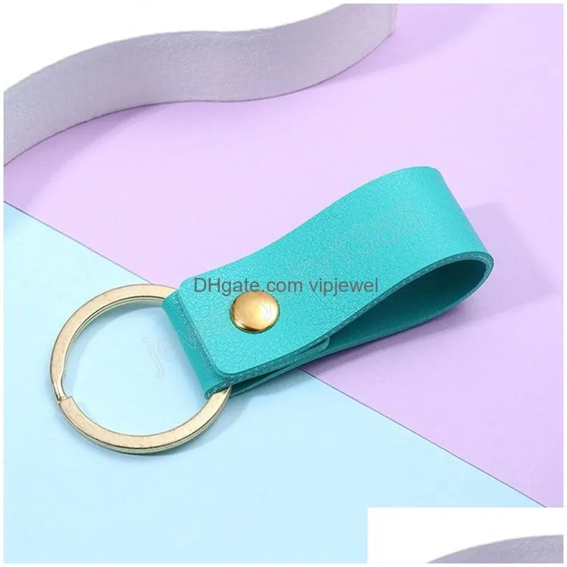 fashion pu leather keychain business gift key ring men women car key strap waist wallet keychains
