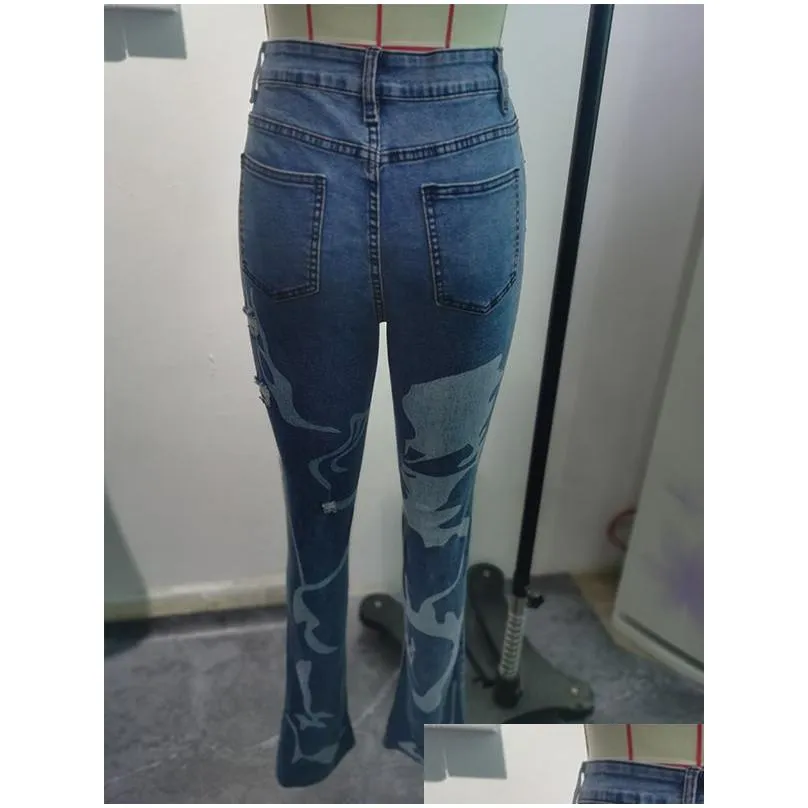 Women`S Jeans Women Washed Worn Fit Jeans Summer Fashional Hole Ripped Edge Whitened Straight Shape Pants High Drop Delivery Apparel Dhtms