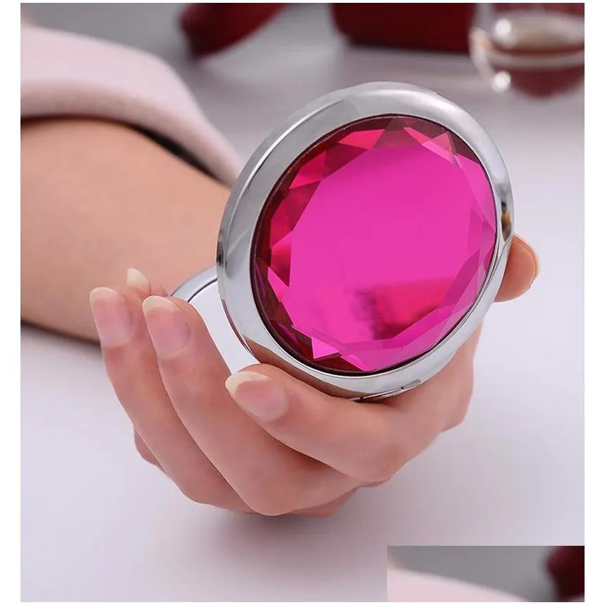 Compact Mirrors Cosmetic Compact Mirror Engraved Crystal Magnifying Mti Color Make Up Wedding Favor Gift Drop Delivery Health Beauty M Dhkix
