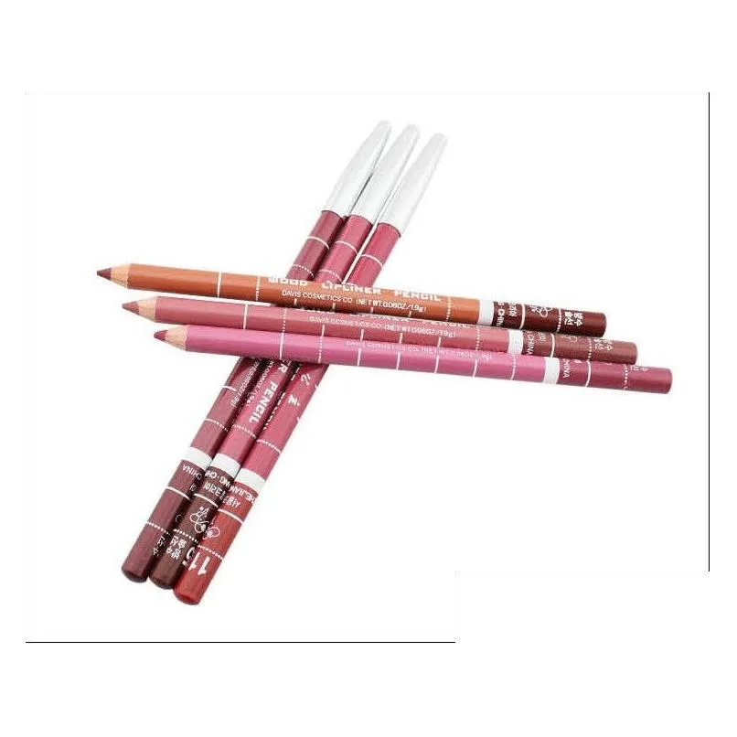 Lip Pencils 100% Safe 12Pcs/Lot Lip Pencil Kit 12 Colors Waterproof New Long-Lasting Pen Drop Delivery Health Beauty Makeup Lips Dhd9E