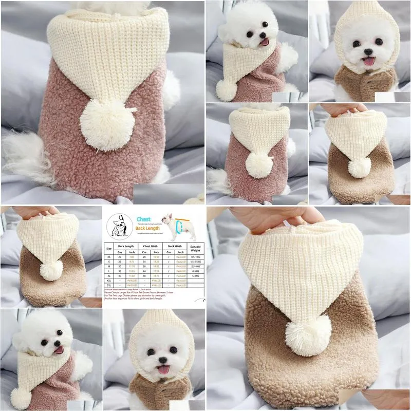 Dog Apparel New Winter Warm Dog Clothes For Small Dogs Autumn Thicken Hoodie Puppy Coat Chihuahua Cute Pet Clothing Accessories 201127 Dhbpm