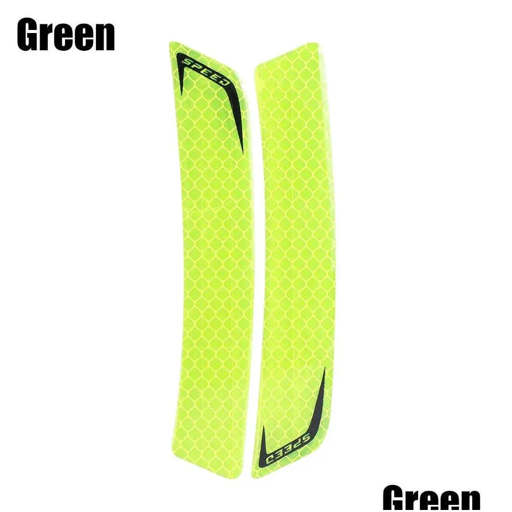 Other Interior Accessories New 2Pcs Car Safety Warning Sticker Mark Reflective Stickers Tape Bumper Strips Decorative Exterior Accesso Dhdy4