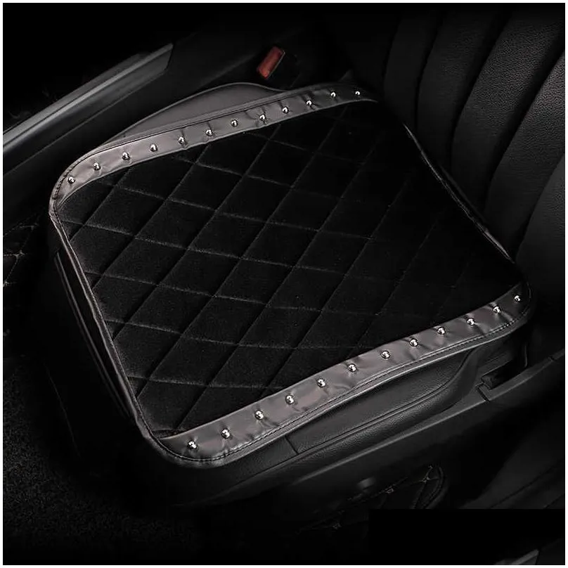 Other Interior Accessories New Fashion Rivet Soft P Car Seat Er High Quality Diamond Check Anti-Slip Cushion Mat Pad Accessories Drop Dhtbh