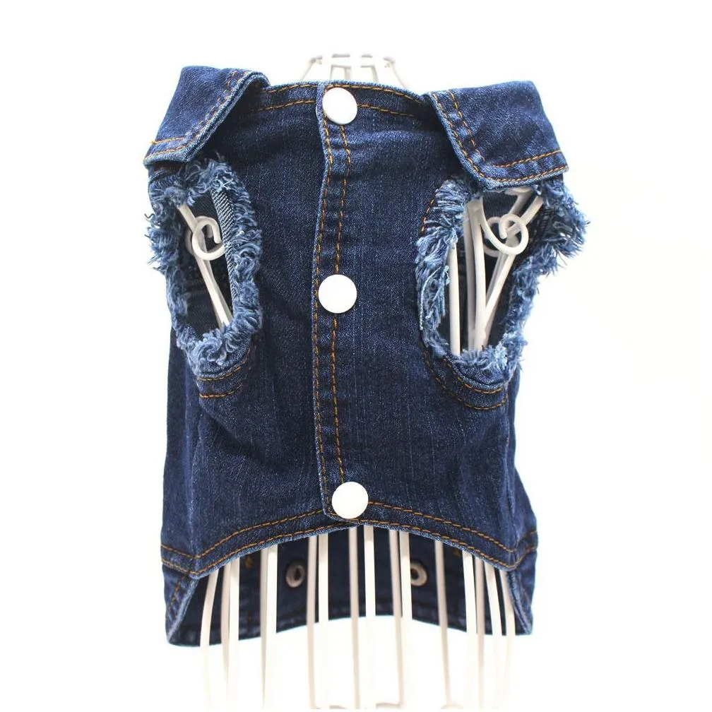 Dog Apparel Denim Dog Apparel Clothes  Pet Puppy Clothing For Small Dogs Jeans Jacket Pets Vest Coat Outfits Xs-2Xl Drop Deliver Dhrnu