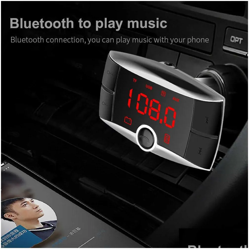 Car Other Auto Electronics New Red Light Widesn Bt01 Bluetooth Mp3 Player Hands Wireless Fm Transmitter Radio Adapter Usb  Drop Dhfob