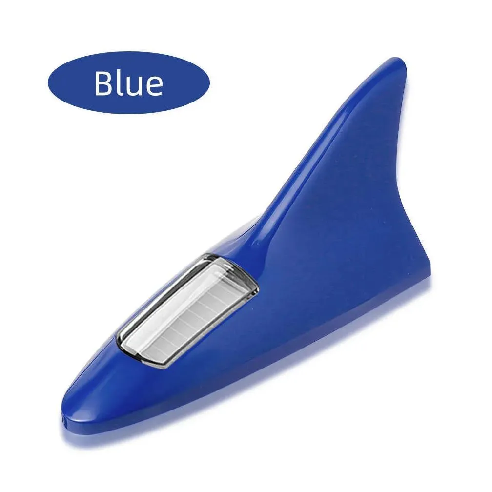 Car Other Auto Electronics New Solar Led Light Shark Fin Antenna Shaped Driving Safety Warning Strobe Roof Decorative Lights Accessori Dhl4Y