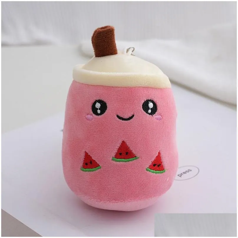 Stuffed & Plush Animals Manufacturers Wholesale 6-Color 12Cm Milk Tea P Toy Pendant Cartoon Cute Key Chain Doll Childrens Gift Drop De Dh68P