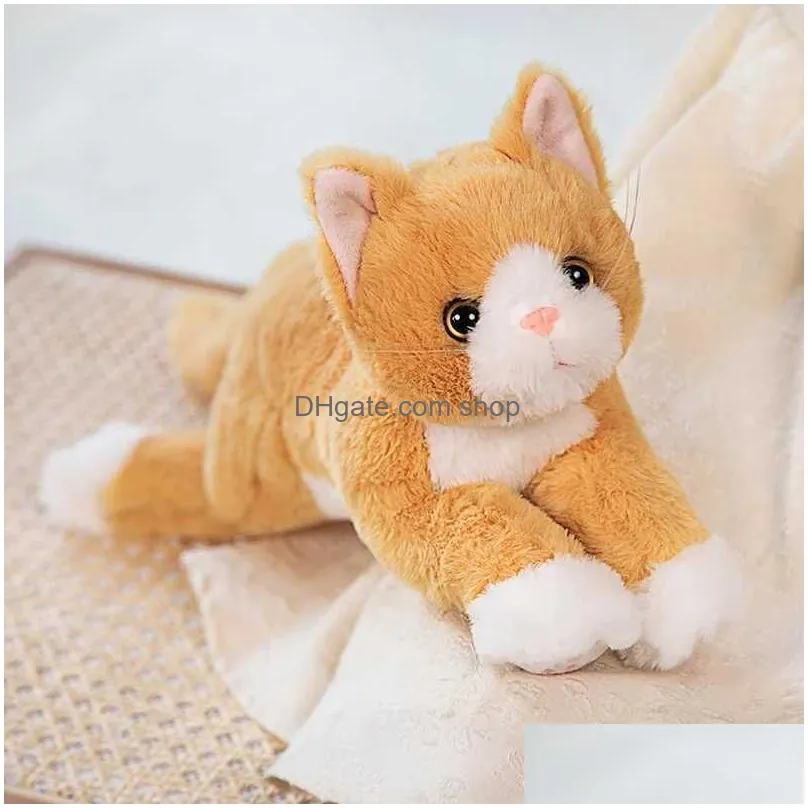 Stuffed & Plush Animals Stuffed P Animals Kinds Lifelike Cat Toy Soft Kittens Cute Animal Doll For Girls Boys Kids Pies Christmas Birt Dhbsc