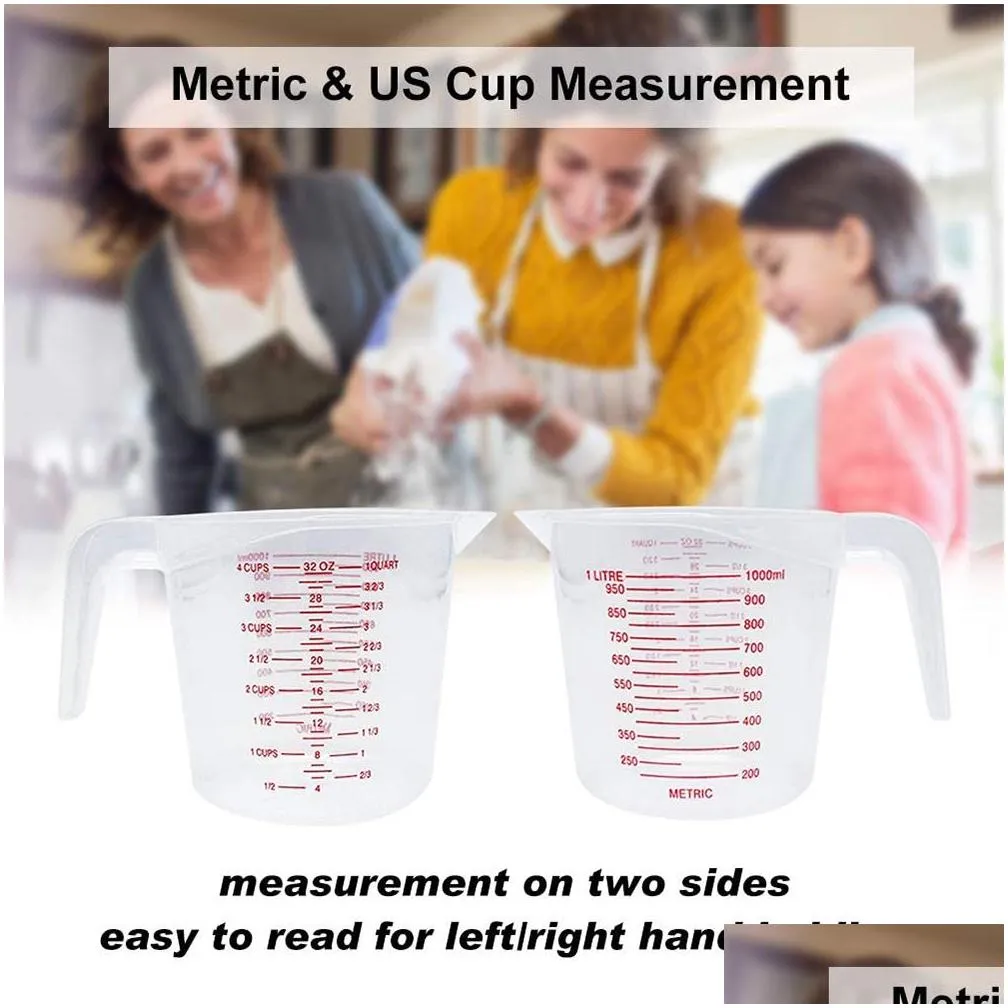 Measuring Tools Thickened Baking Liquid Measuring Cups Pp Scale Cup Plastic Volume Beaker Kitchen Drop Delivery Home Garden Kitchen, D Dhnig