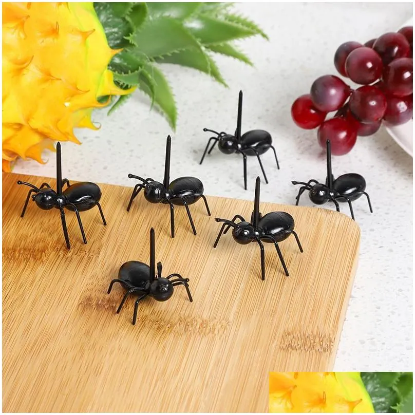 Forks Animal Fruit Fork Food Grade Plastic Mini Cartoon Kids Cake Tootick Bento Lunch Accessories Party Decoration Drop Delivery Home Dhsvw