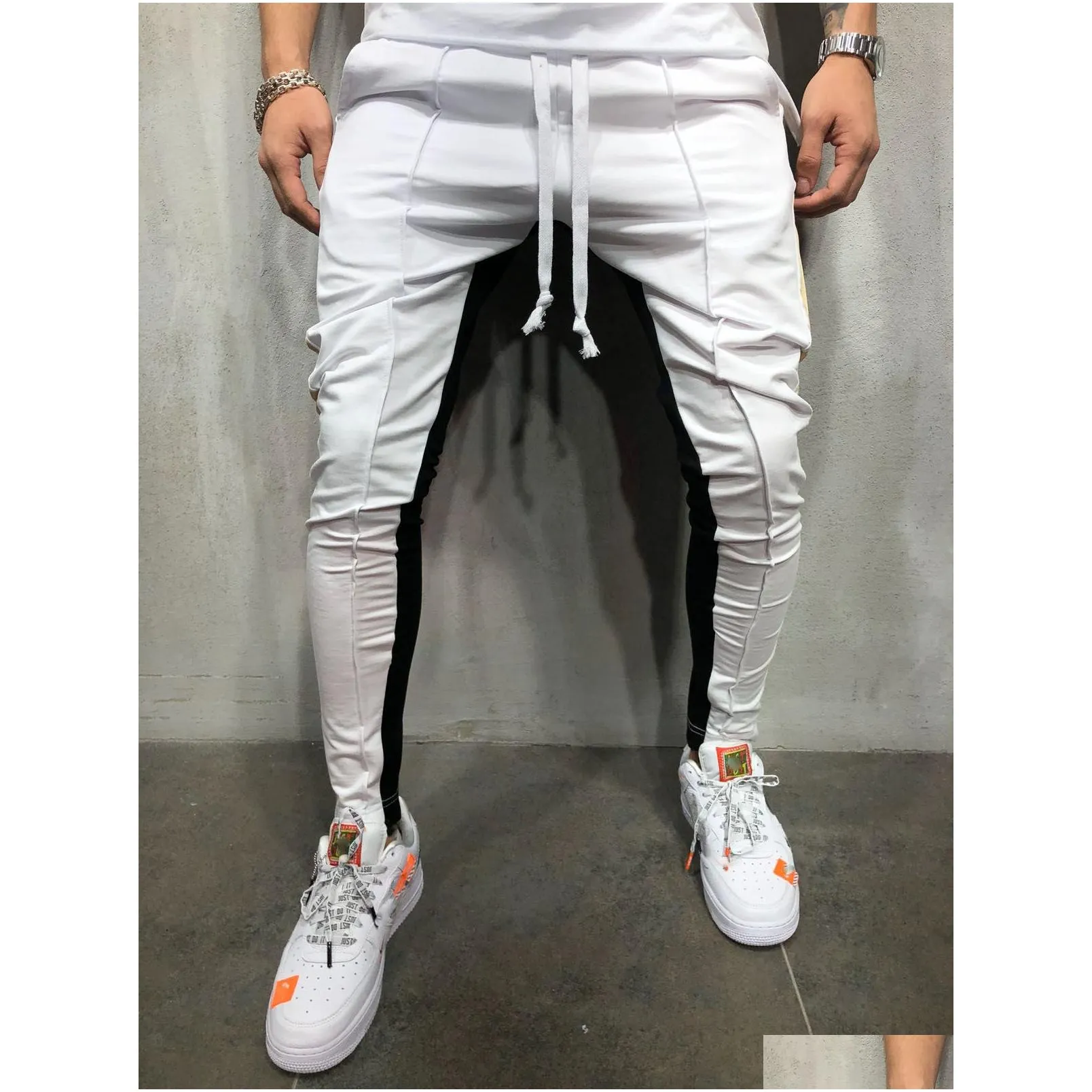 Men`S Pants Autumn Men Slim Fit Long Sweat Pants Trousers Tracksuit Bot Stiped Skinny Joggers M - 2Xl Drop Delivery Apparel Men`S Clo Dhbkg