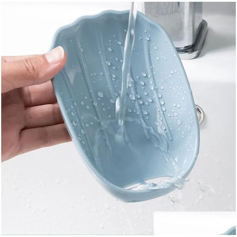 Soap Dishes Shell Shape Soap Dishes Bathroom Accessories Toilet Laundry Drain Holder Box Supplies Tray Gadgets Drop Delivery Home Gard Dhevs