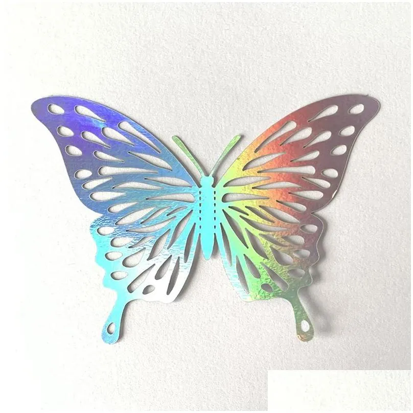 Wall Stickers 3D Effect Crystal Butterflies Wall Sticker Beautif Butterfly For Kids Room Decal Home Decoration Drop Delivery Home Gard Dhyvn