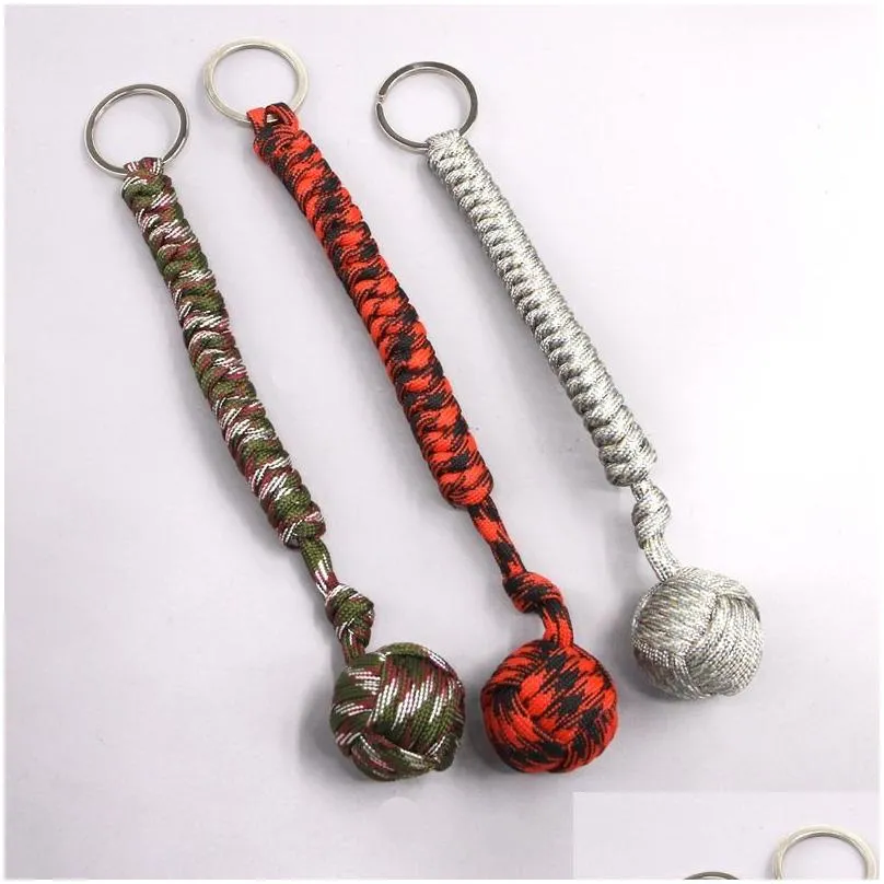 Survival Bracelets Outdoor Steel Ball Security Protection Bearing Self Defense Rope Lanyard Tool Key Chain Mtifunctional Keychain 5Xlp Dhy0R