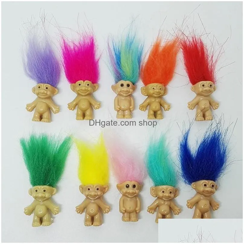 Dolls Colorf Hair Troll Doll Family Members Daddy Mummy Baby Boy Girl Leprocauns Dam Trolls Toy Gifts Happy Love Wcw384 Drop Delivery Dhcea