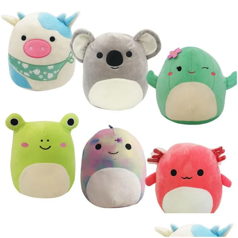 Stuffed & Plush Animals New Squishmallow Small P Toy Mollusk Fat Dinosaur Salamander Hug Pillow Cow Octopus Frog Doll Wholesale Drop D Dh5Hd