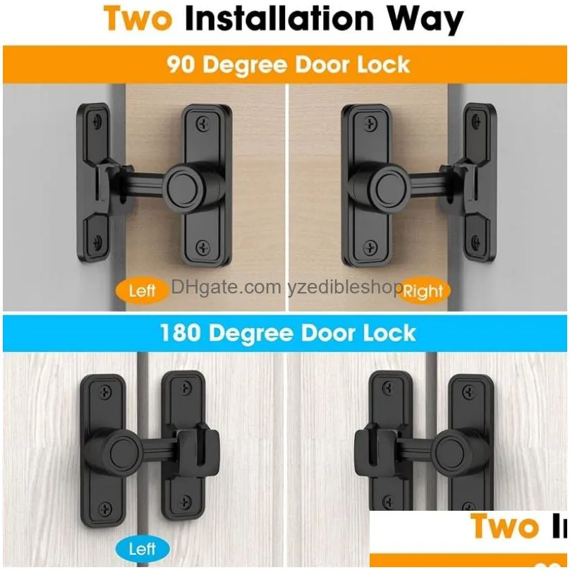 barn door lock latch 90 or 180 degree latch slide lock home security door lock for bathroom garage bedroom cabinet barn durable zinc