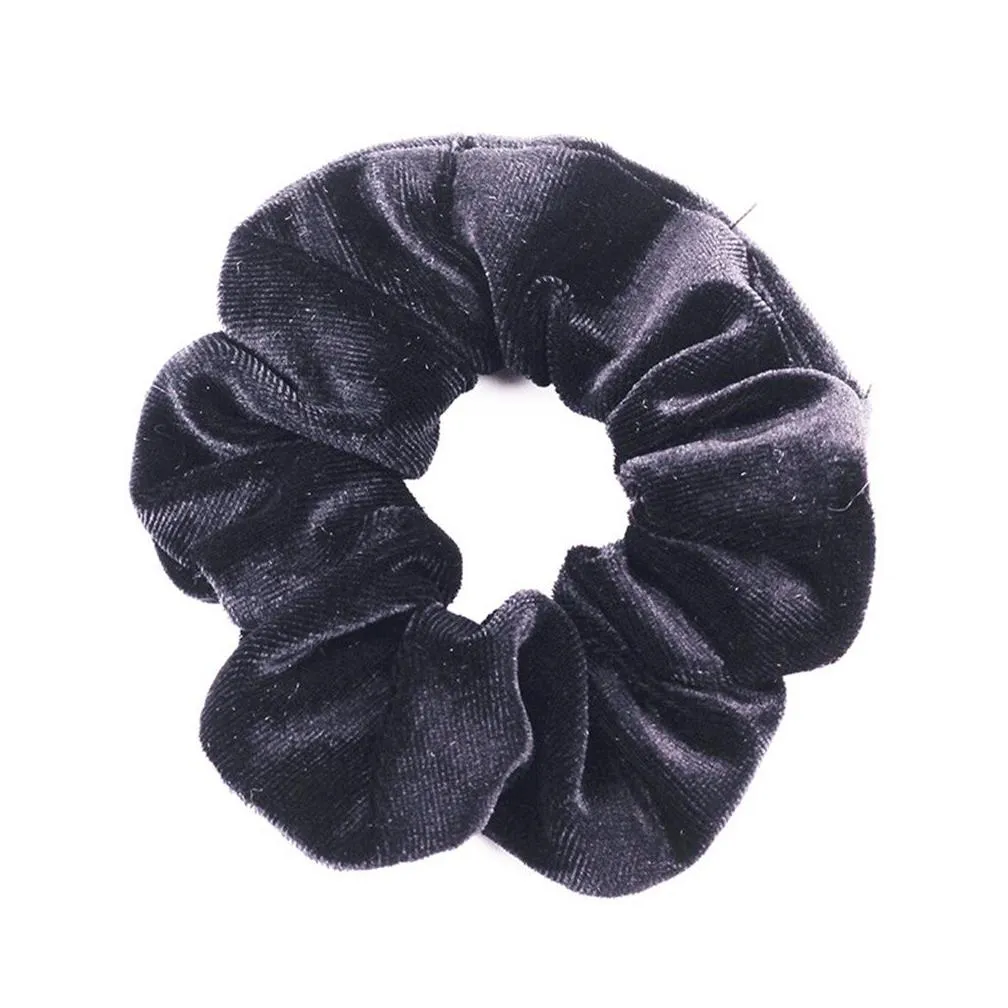 Hair Accessories Winter Candy Color Ribbon Hair Rope Women Veet Scrunchie Rubber Band Soft Warm Elastic Bands Christmas Gifts Accessor Dhbcy