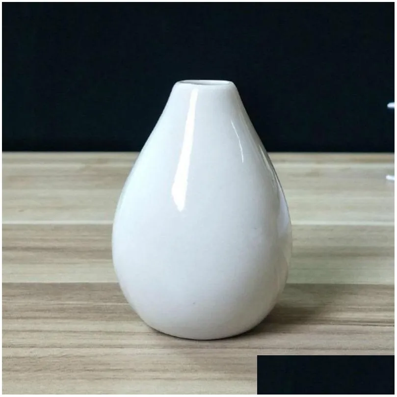 Vases Creative Home Decoration Small Ceramic Vases Modern Simple Living Room Decor Dry Flower Decorative Items Ornament Mini Vase Drop Dhkiq