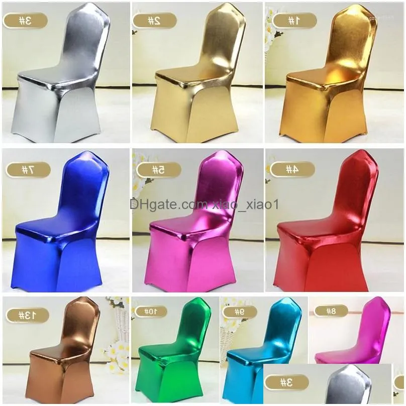 chair covers bronzing gold printed cover stretch spandex wedding universal for restaurant banquet el dining party 1pc