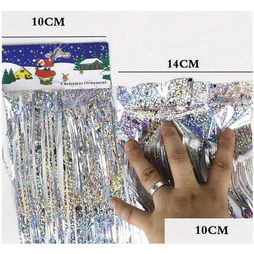 Party Decoration Event Supplies Party Decoration Foil Edge Shiny Rain Curtains Birthday Wedding Decorations Pography Background Curtai Dhhkf