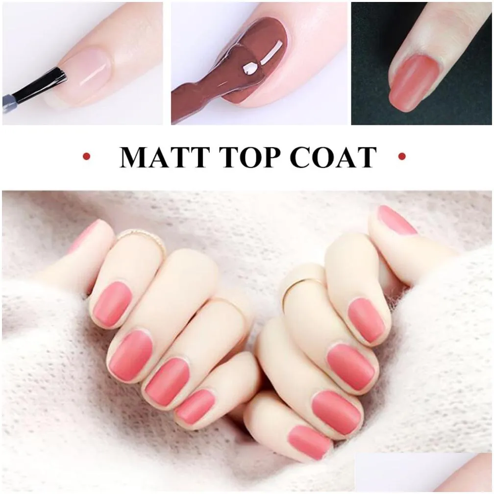 Nail Gel Mizhse No Wipe Top Base Coat Matte Transparent Gel Nail Polish Uv Led Primer Builder Fingernail Varnish Lacquer Drop Delivery Dhqez