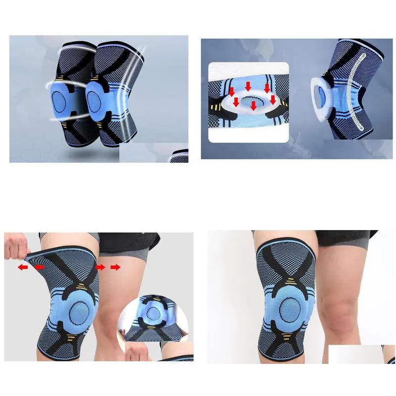 Elbow & Knee Pads 1Pc Basketball Knee Brace Compression Support Sleeve Injury Reery Volleyball Fitness Sport Safety Protection Gear Dr Dhyb0