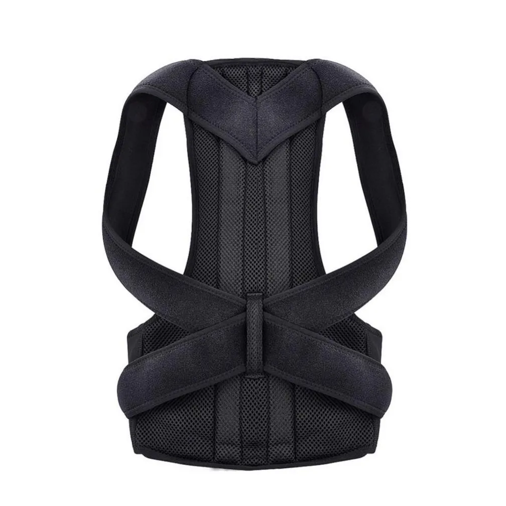 Other Health Care Items Adjustable Black Back Posture Corrector Shoder Lumbar Spine Brace Support Belt Health Care For Men Women Uni D Dhwsi