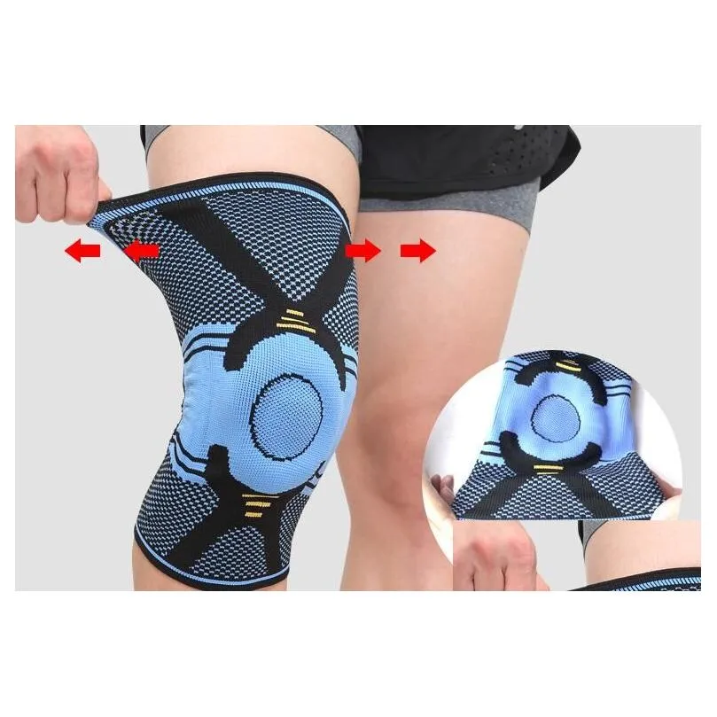 Elbow & Knee Pads 1Pc Basketball Knee Brace Compression Support Sleeve Injury Reery Volleyball Fitness Sport Safety Protection Gear Dr Dhyb0