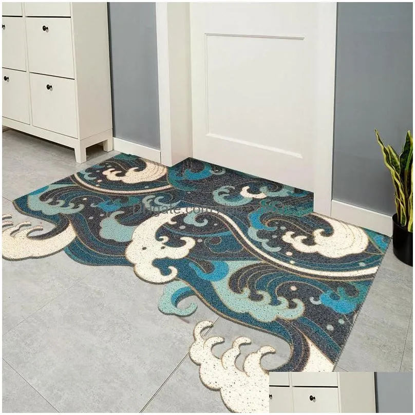 carpets japanese style floor mat entrance door silk circle carpet can be cut non-slip pvc family living room decoration