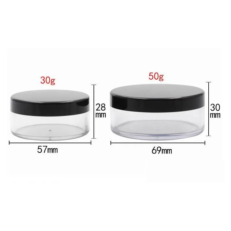 Refillable Compacts 30G 50G Loose Box Portable Plastic Puff Sifter Empty Cosmetic Container Jars Pot Beauty Tool Drop Delivery Health Dhg3W