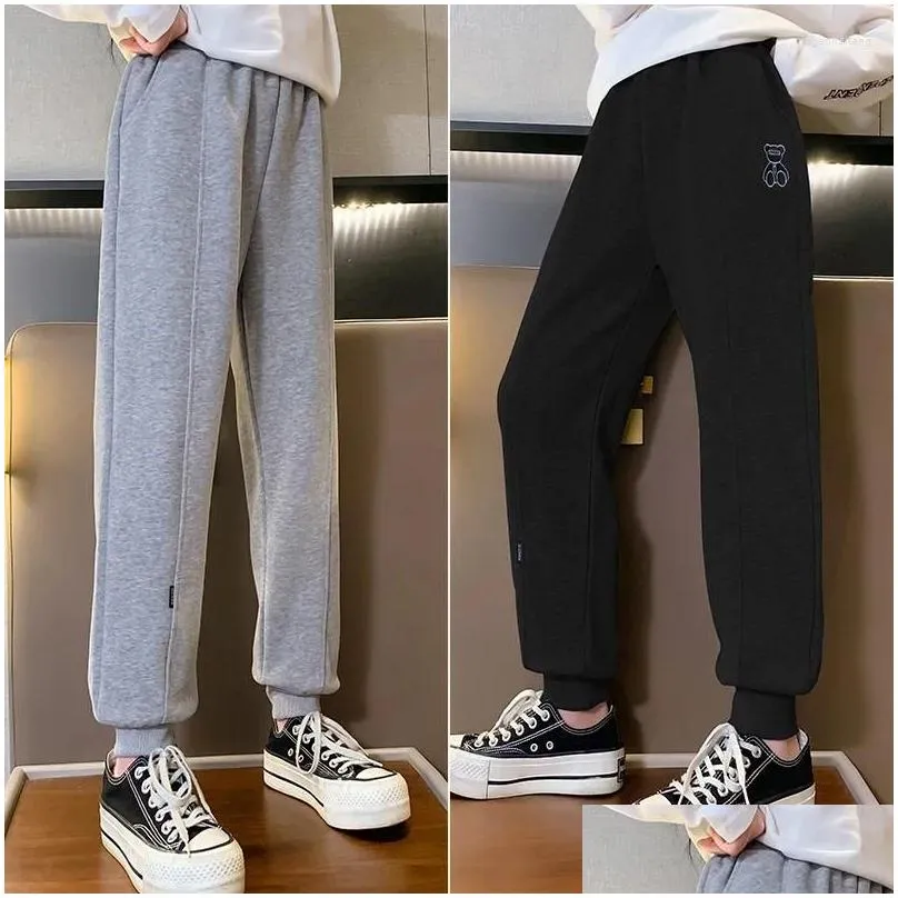 trousers 2024 korean spring autumn children cotton pants girls sport toddler sweatpants