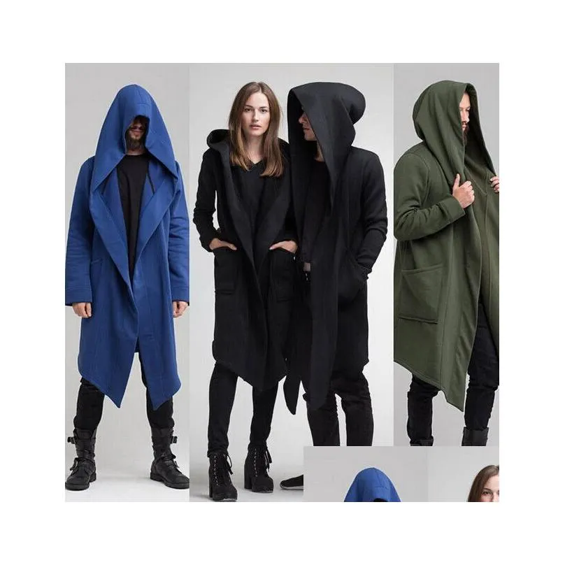 Men`S Trench Coats Fashion Designer Men Long Coat Autumn Winter Windproof Slim Solid Trench Plus Size Drop Delivery Apparel Men`S Clot Dhtjz