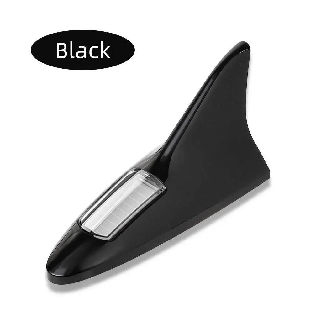 Car Other Auto Electronics New Solar Led Light Shark Fin Antenna Shaped Driving Safety Warning Strobe Roof Decorative Lights Accessori Dhl4Y