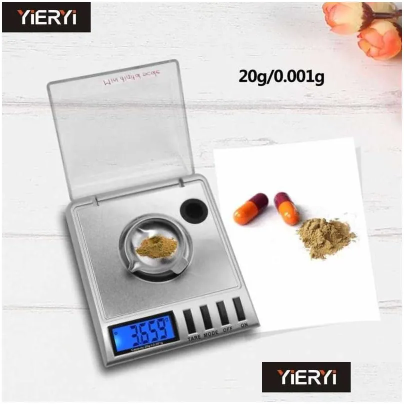 Household Scales Yieyri 0.001-20G 0.001X20G Mini Digital Pocket Jewelry Diamond Weight Scale Electronic Portable Nce 210927 Drop Deliv Dhvgp