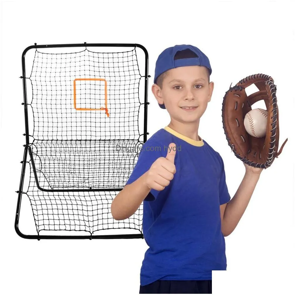 goods multi-sport rebounder pitch back screen with adjustable target black 65 x 49-inch