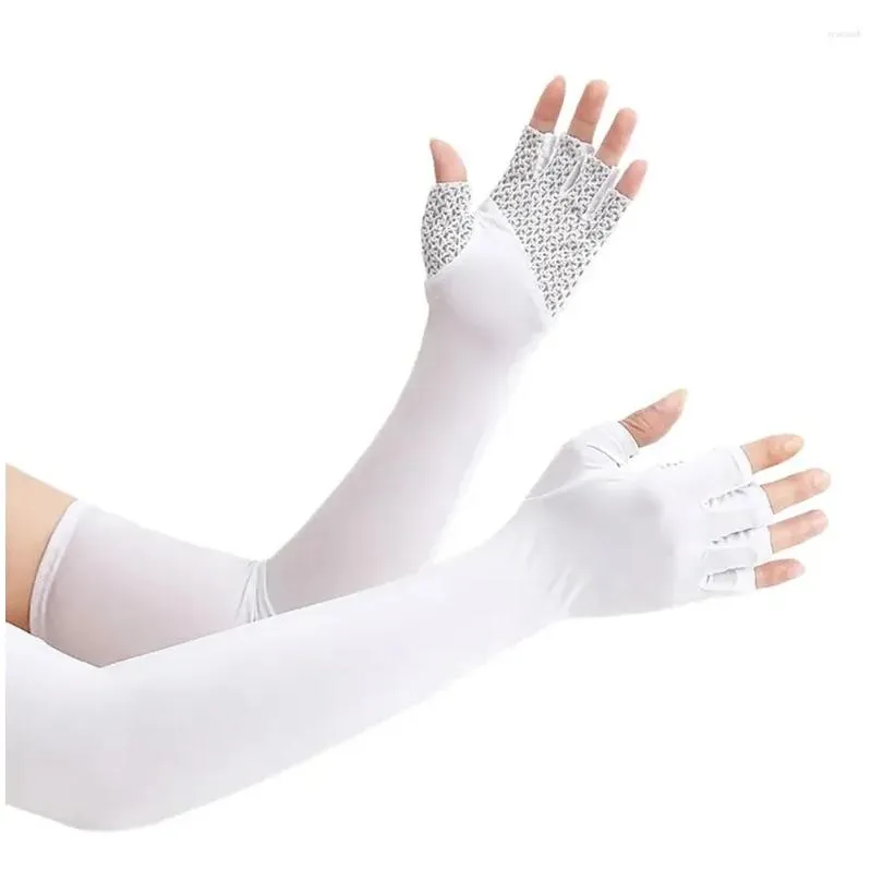 cycling gloves 1 pair cooling arm sleeves cover camo half finger women men sports running uv protection outdoor fishing