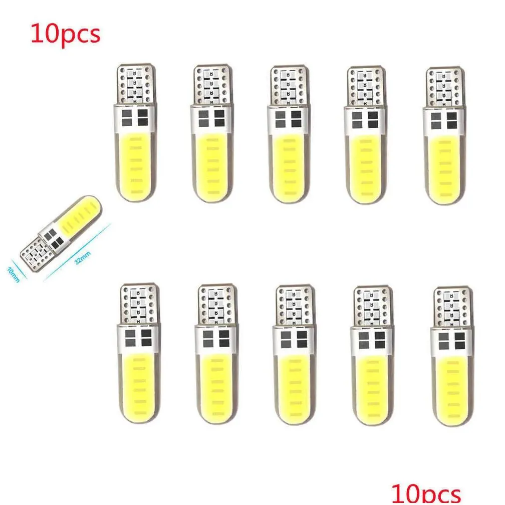 Decorative Lights New 10 Pcs Car Clearance Lights T10 Cob 4 6 12 Smd Led Interior Bbs Canbus White 5730 12V Side Wedge Lamp Bb Drop De Dhown