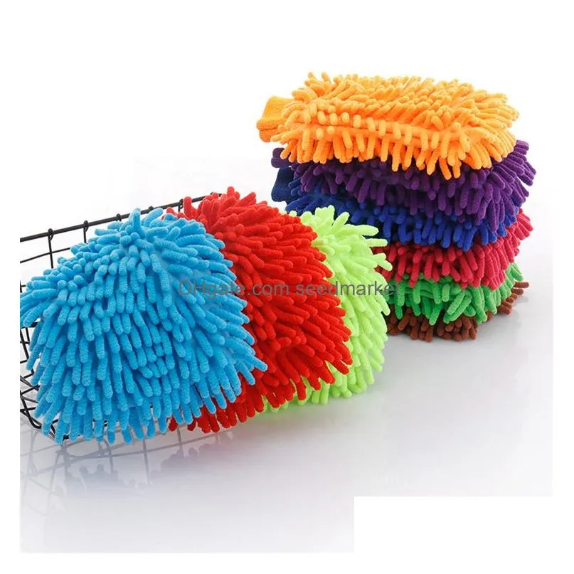 double sided car wash gloves motorcycle vehicle auto cleanings mitt glove equipment home duster colorful cars cleaning gloves tools