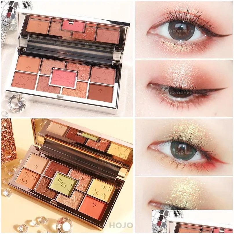 Makeup Sets 3Pcs Makeup Set Noble Diamond Gift Box 9 Color Eyeshadow Lipstick Eyeliner Long Lasting Waterproof Cosmetic Kit Drop Deliv Dhalw