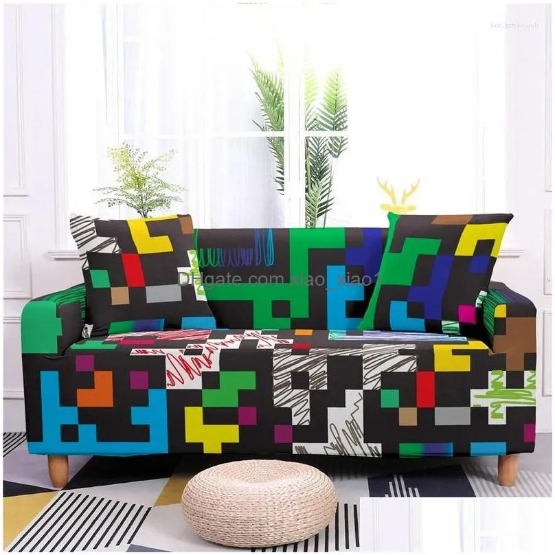 chair covers 3d geometric printed sofa cover stretch for living room anti-fouling couch protective recliner home decoration