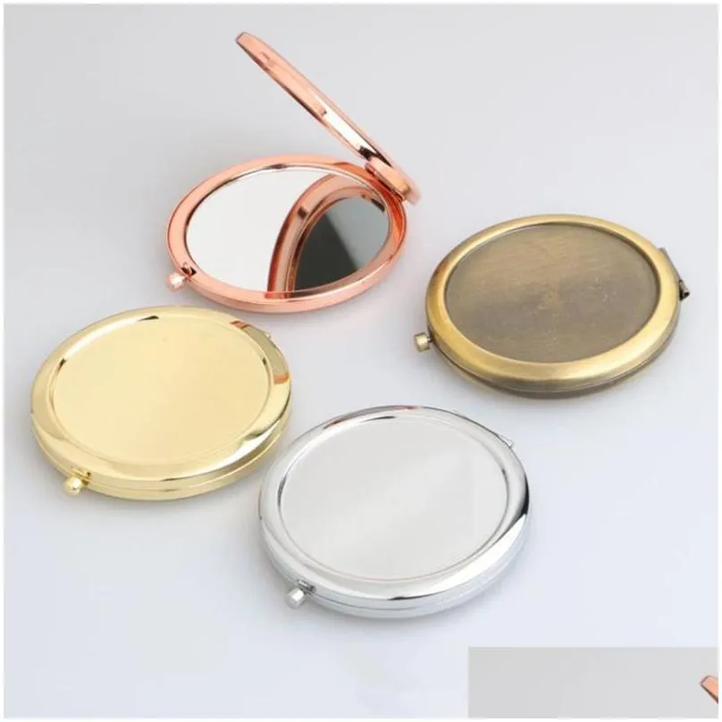 Compact Mirrors Portable Folding Mirror Makeup Cosmetic Pocket For Mirrors Beauty Accessories Fast Drop Delivery Health Beauty Makeup Dhoqc