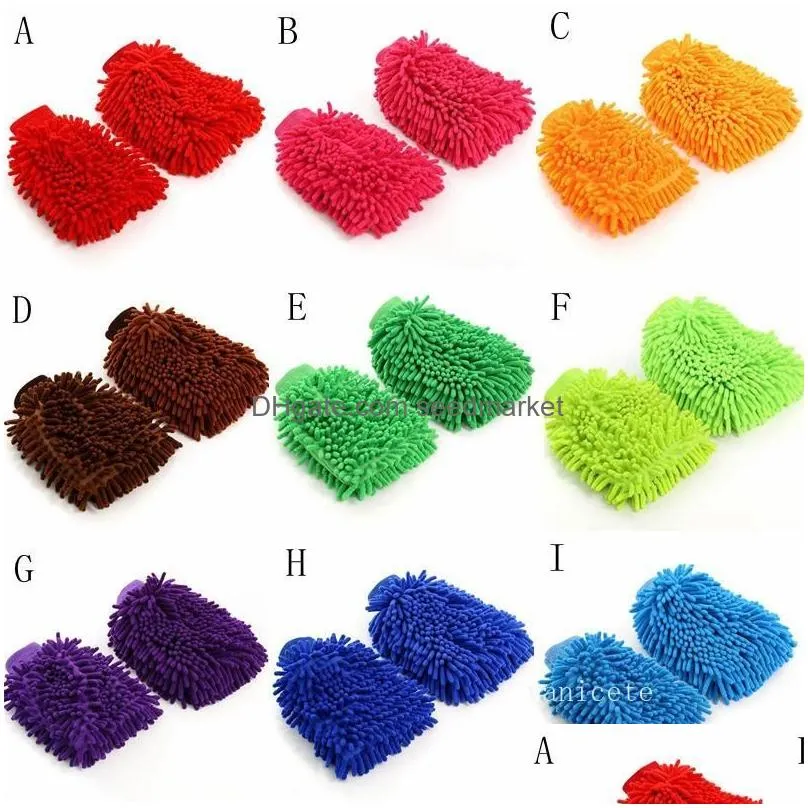 double sided car wash gloves motorcycle vehicle auto cleanings mitt glove equipment home duster colorful cars cleaning gloves tools