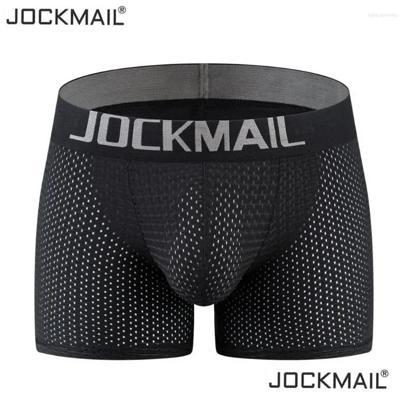 Underpants Jockmail Mens Underwear Boxer Mesh Padded With Hip Pads Boxers Bupadded Elastic Truncks Enhancement Drop Delivery Apparel Dhuan